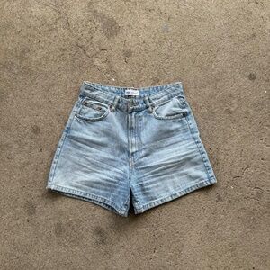 zara denim mom shorts